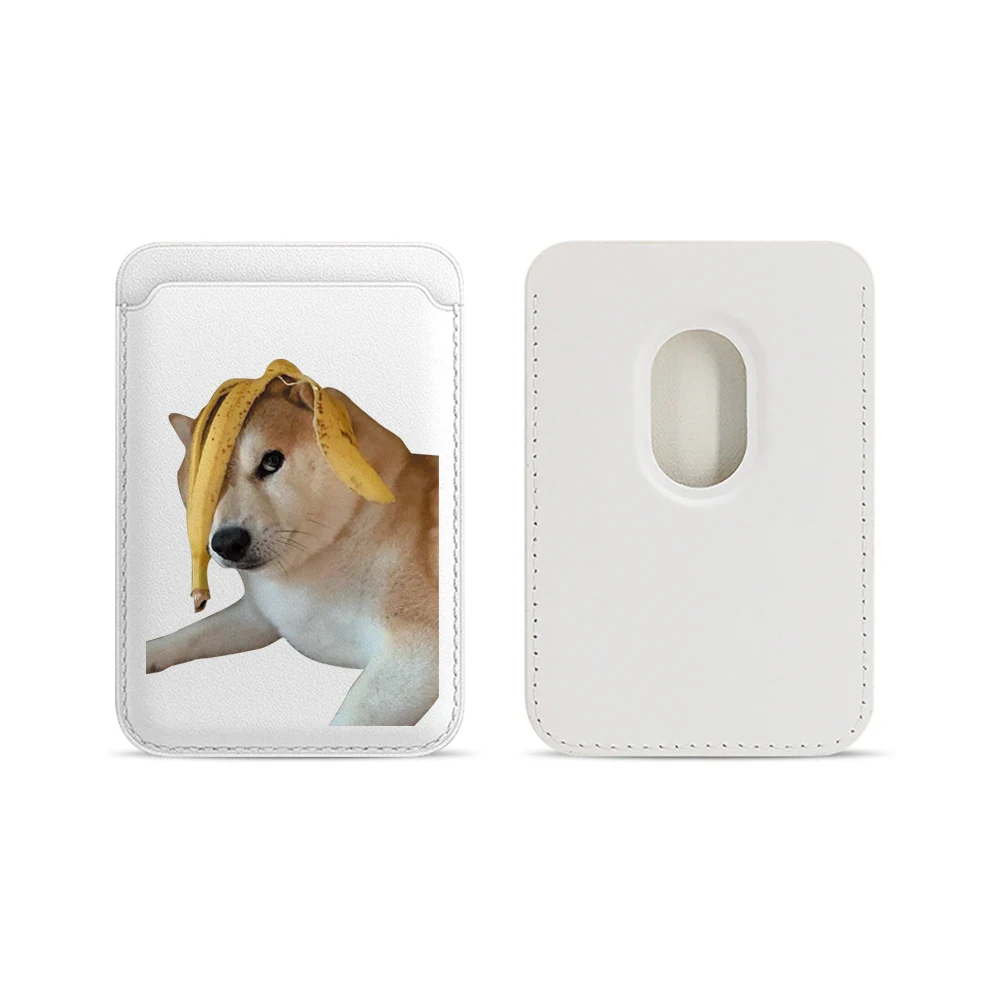 Niedliche Shiba Inu Leder-Kartenhülle für Magnetische Hüllen, Geeignet für alle iPhone Magsafe Karten-Handyhüllen – Detail 5