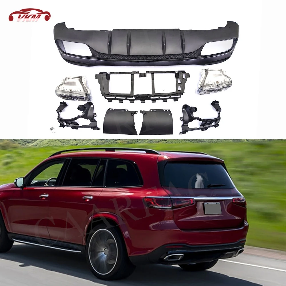 Rear Bumper Diffuser Lip Flag Spoiler Splitter Exhaust Tips  For Mercedes Benz GLS X167 GLS63 AMG 2020+ Anti-crash Accessories