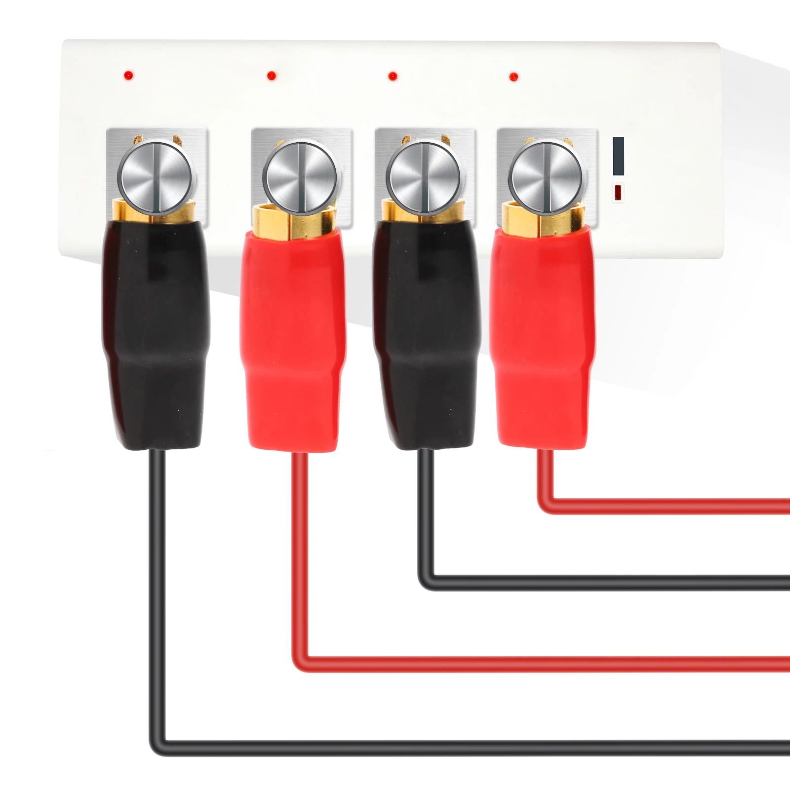 

3 Pairs 0Ga Plated Crimp Terminal Connectors For Speaker Wire Spade Terminal Fork Terminals Red Black Crimp Barrier