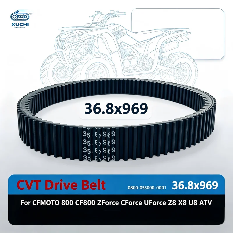 For CFMOTO 800 CF800 ZForce CForce UForce Z8 X8 U8 ATV CF Mitsuboshi 36.8x969 CVT Drive Belt 0800‑055000‑0001 Replacement Access