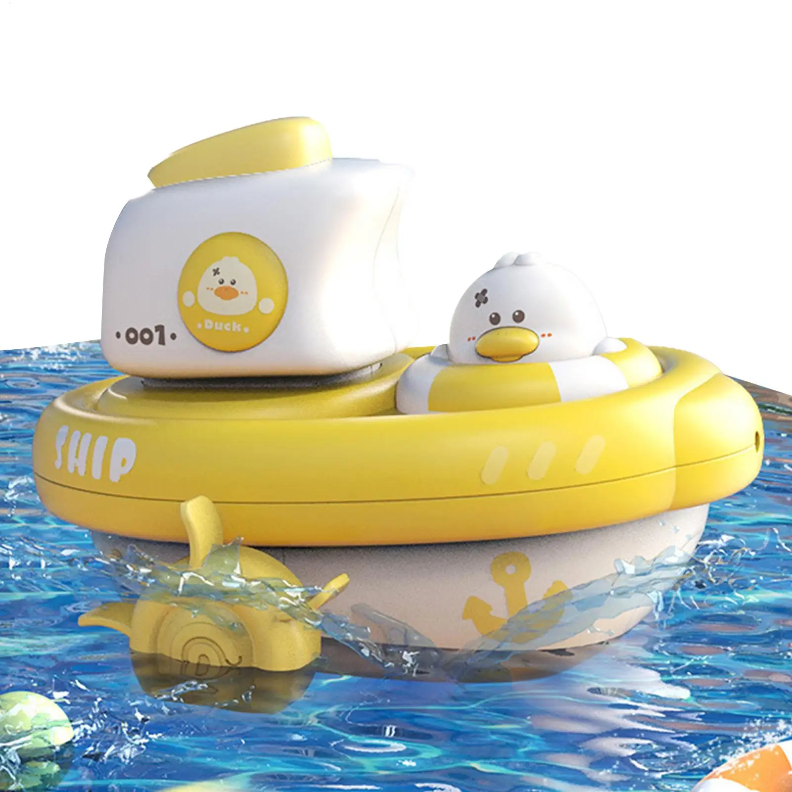 Barco de piscina, juguete educativo divertido para bañera, divertido juego de baño interactivo con manivela para ducha, diversión para el hogar, playa, piscina para niños y niñas