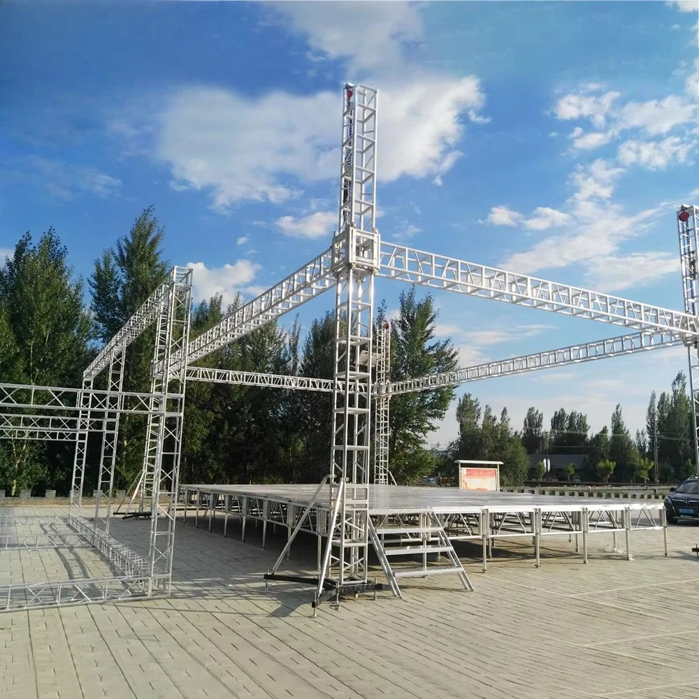 Adjustable Height Portable Stage Platform Modular Outdoor Aluminum Alloy Display Stand Easy Folding Setup