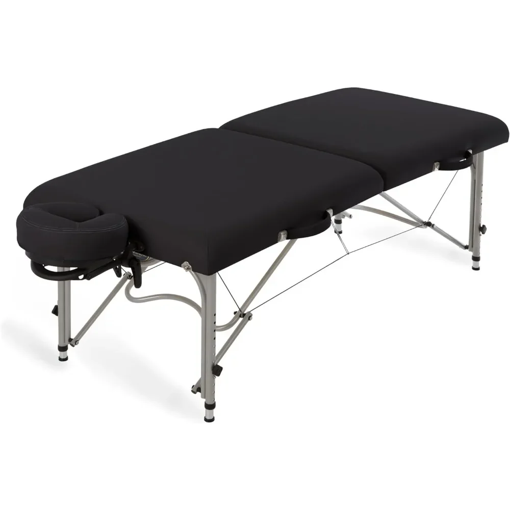 Mesa de masaje portátil, ultraligera, marco de Reiki de aluminio patentado, Incl. Soporte facial flexible y funda de transporte, 29lb, MQAM