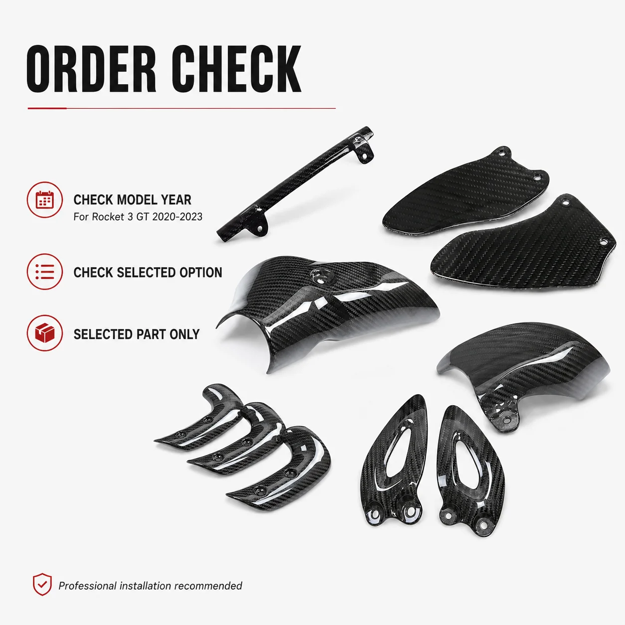 Carbon Fiber Parts Kit Exhaust Heat Shield Heel Guard Trim Covers for Triumph Rocket 3 GT 2020-2023 Motorcycle Accessories view 6