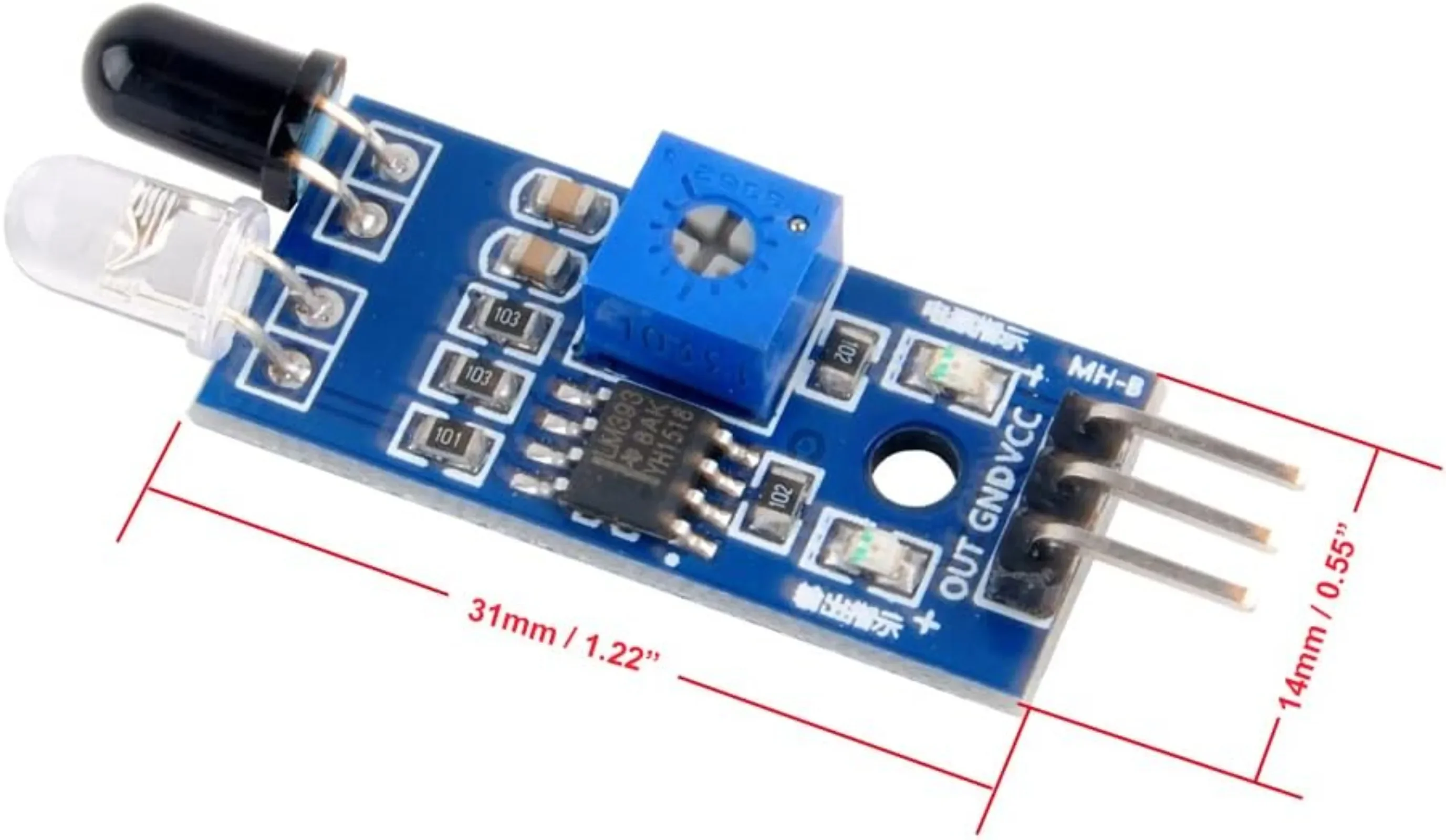 10pcs IR Infrared Obstacle Avoidance Sensor Objects Distance Detection Module for Arduino Smart Car Robot (Pack of 10)