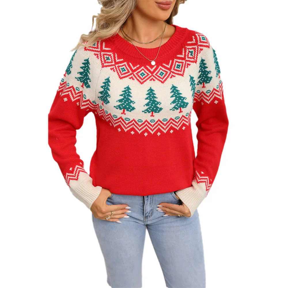 

2025 Women's Pullover Knitted Sweater Casual Loose Long Sleeved Top