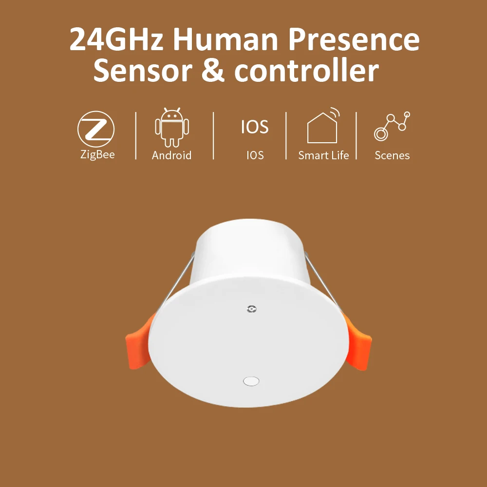 Tuya Zigbee Pir 24GHz Human Presence Sensor and Controller Millimeter Wave Smart Home Motion Sensor Luminance Smart On/Off