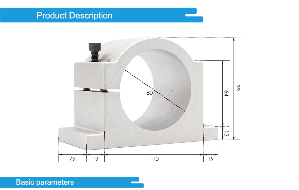 G-Penny 2,2 kW ER20 Wassergekühltes Spindel-Kit, CNC-Spindelmotor 80*230 & Huanyang-Wechselrichter & 80-mm-Halterung & Wasserpumpe & Spannzangen – Detail 10