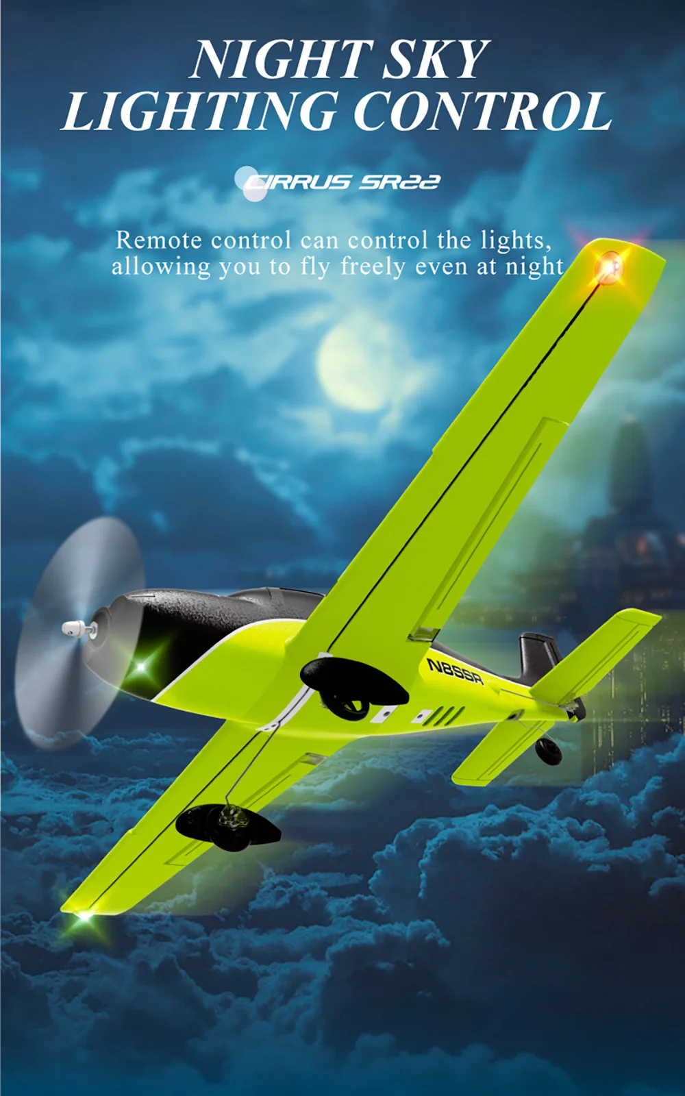 9IMOD 580(SR22) Brushless 4CH EPP Automatic Balancing 30Min Flight Time Gliding Aircraft