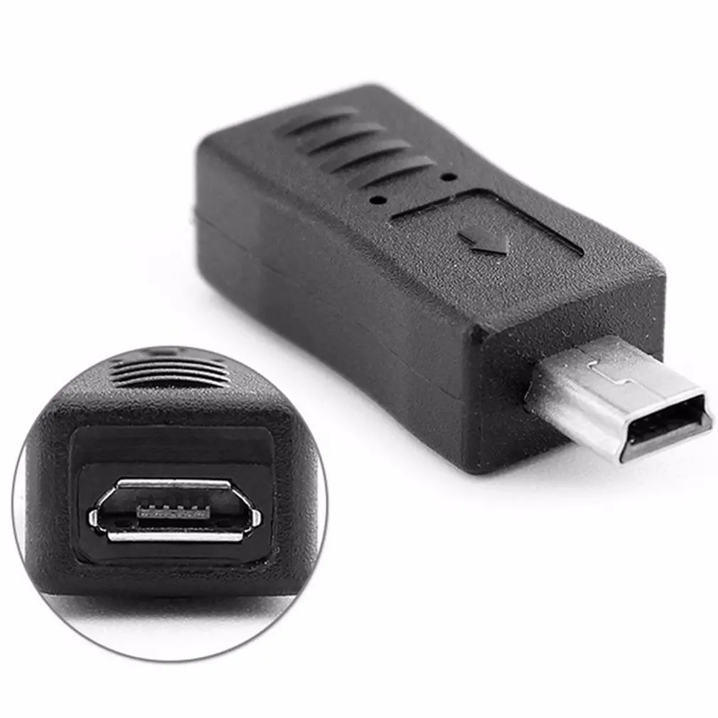 2 STKS Zwart Micro USB Female naar Mini USB Male Adapter Oplader Converter Adapter Dropshipping Groothandel