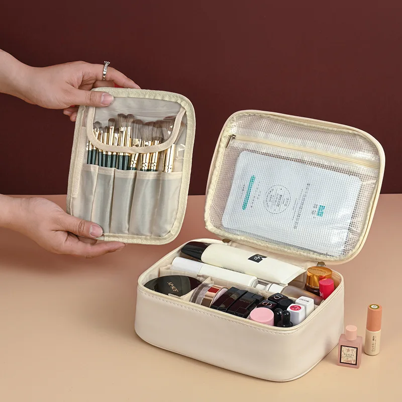 High-End Makeup Organizer Bag Large Tote Makeup Bag - Multi-Functional Cosmetic Organizer for Toiletries & Travel Essentials