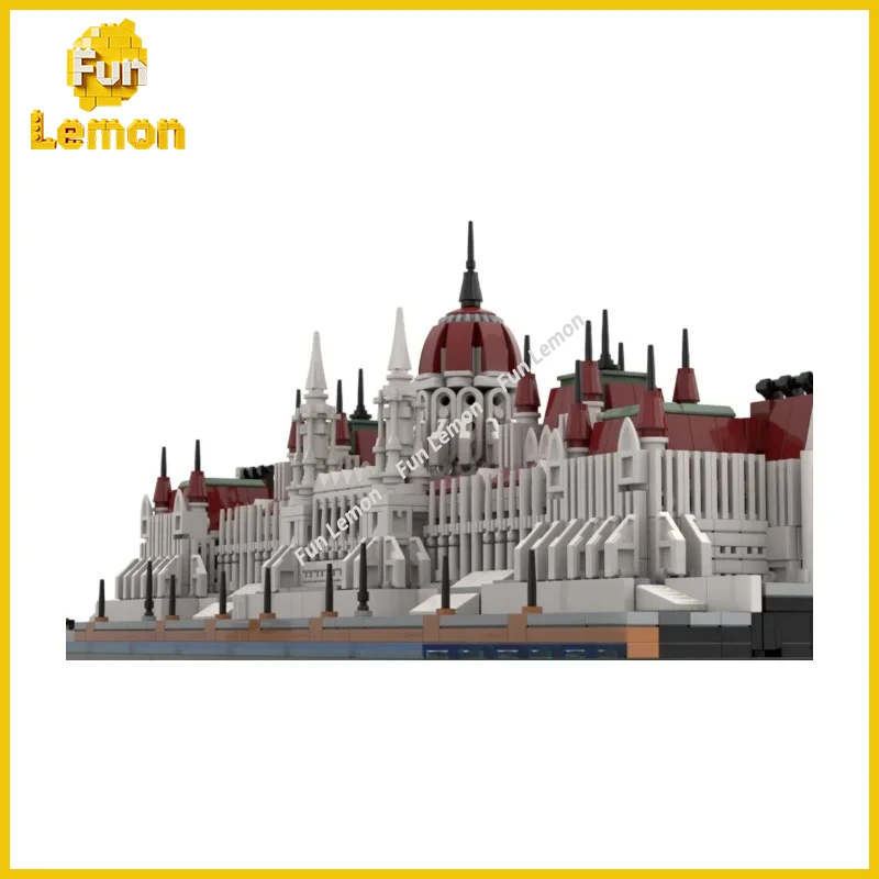 

Hungarian Parliament Building MOC Bricks Neo-Gothic Landmark Exquisite Detail Desktop Showcase Present