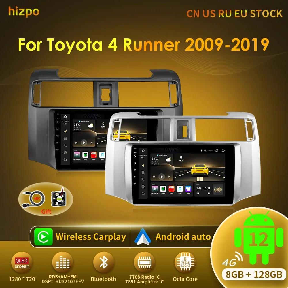 

Hizpo 9inch Android Car radio For Toyota 4Runner 2009-2019 4 Runner Multimedia Video Player GPS Navi Stereo 4G WIFI Carplay 2din