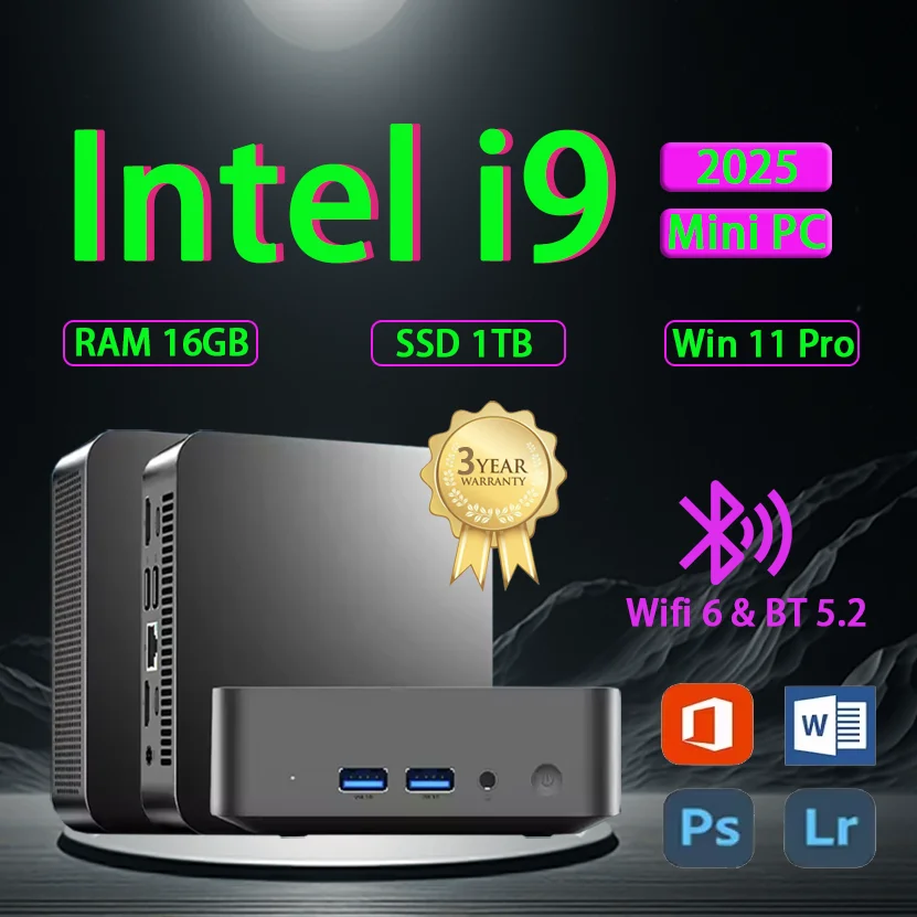 

Портативный мини-ПК для геймеров Intel Core i9 8950HK Windows 11 Мини-компьютер 16 ГБ DDR4 512 ГБ 1 ТБ SSD 1000M Ethernet Игровой ПК Настольный ПК