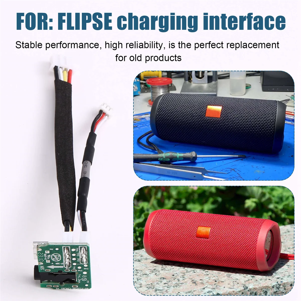 A14M ل FLIPSE سمّاعات بلوتوث موصل جاك شحن ميناء لوحة الطاقة واجهة الإناث