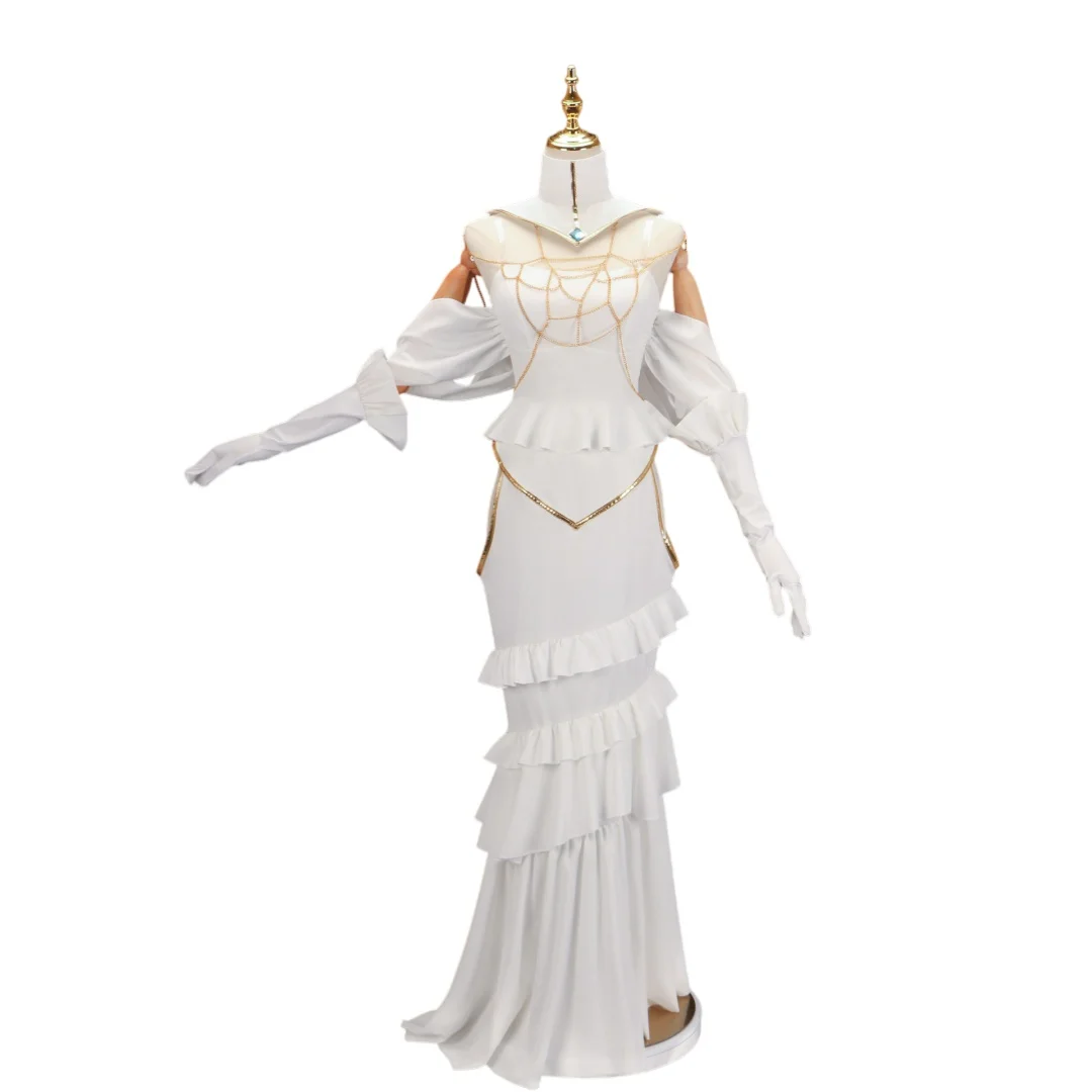 Overlord Arubedo Pure-White Devil Albedo Cosplay Costume Wig Set view 4
