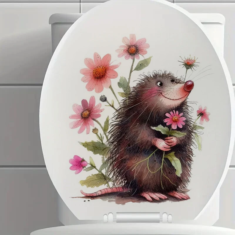 1PC Watercolor Cute Mole Room Decoration Living Room Bedroom Decoration Toilet Stickers Wall Stickers