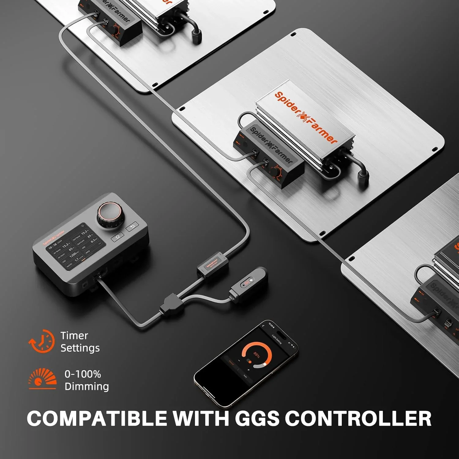 SF2000EVO 200W LED Grow Light with Dimmable Driver Smart APP Control for Plants Hydroponics 2x4FT Grow Kits