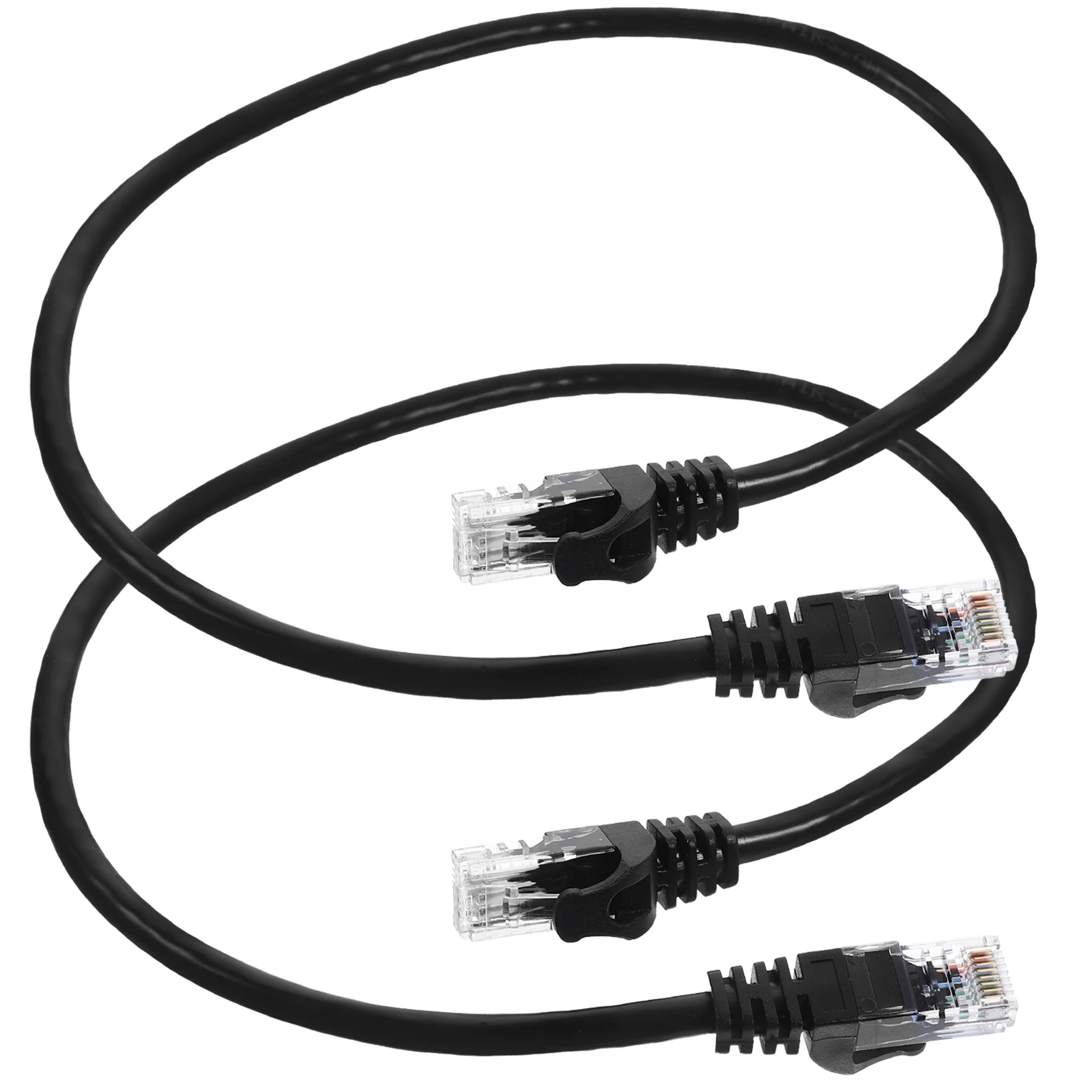 

2pcs Cat6 Ethernet Cable Cat 6 Patch Cables 0.5m Black Network Patch Cables for Home Router Computer Accessories