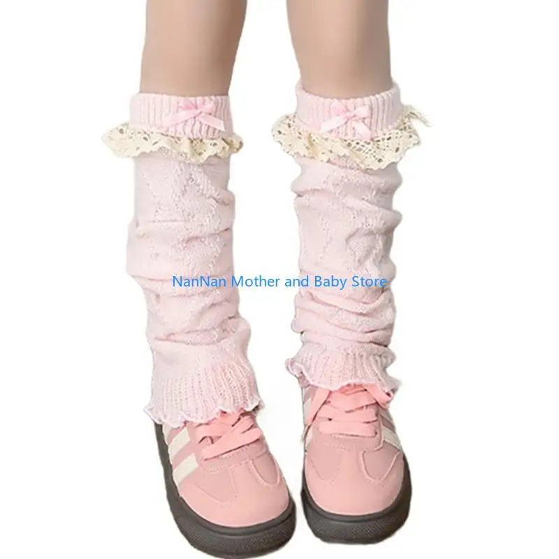 

Сладкие балетные гетры, носки с кружевными бантами, теплые чехлы для ног, дышащие чулки