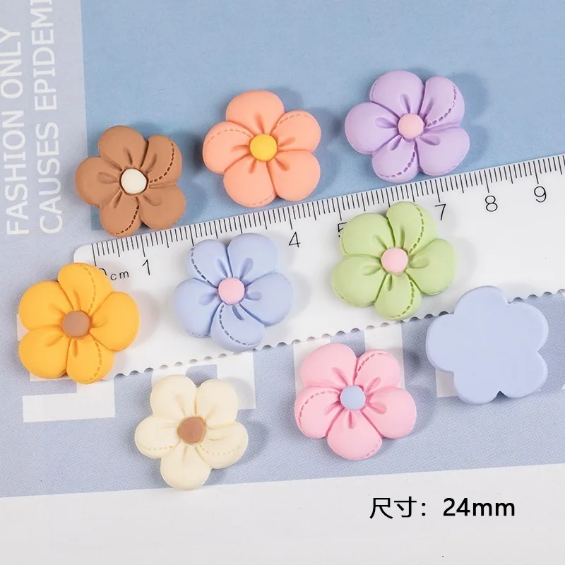 Resin Shoe Charms Personality Cartoon Colorful Five Petal Flower Shoe Accessories Decoration for Clog Sandals Gifts  Buckle