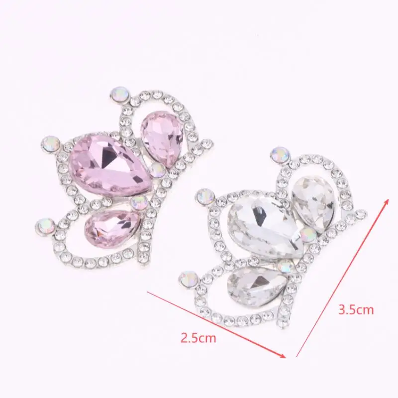 10 قطع من مشابك شعر على شكل تاج من حجر الراين - دبابيس شعر على شكل تاج الأميرة من سبيكة مع ترصيع فلاش، إكسسوارات شعر ذاتية الصنع للحفلات والصور