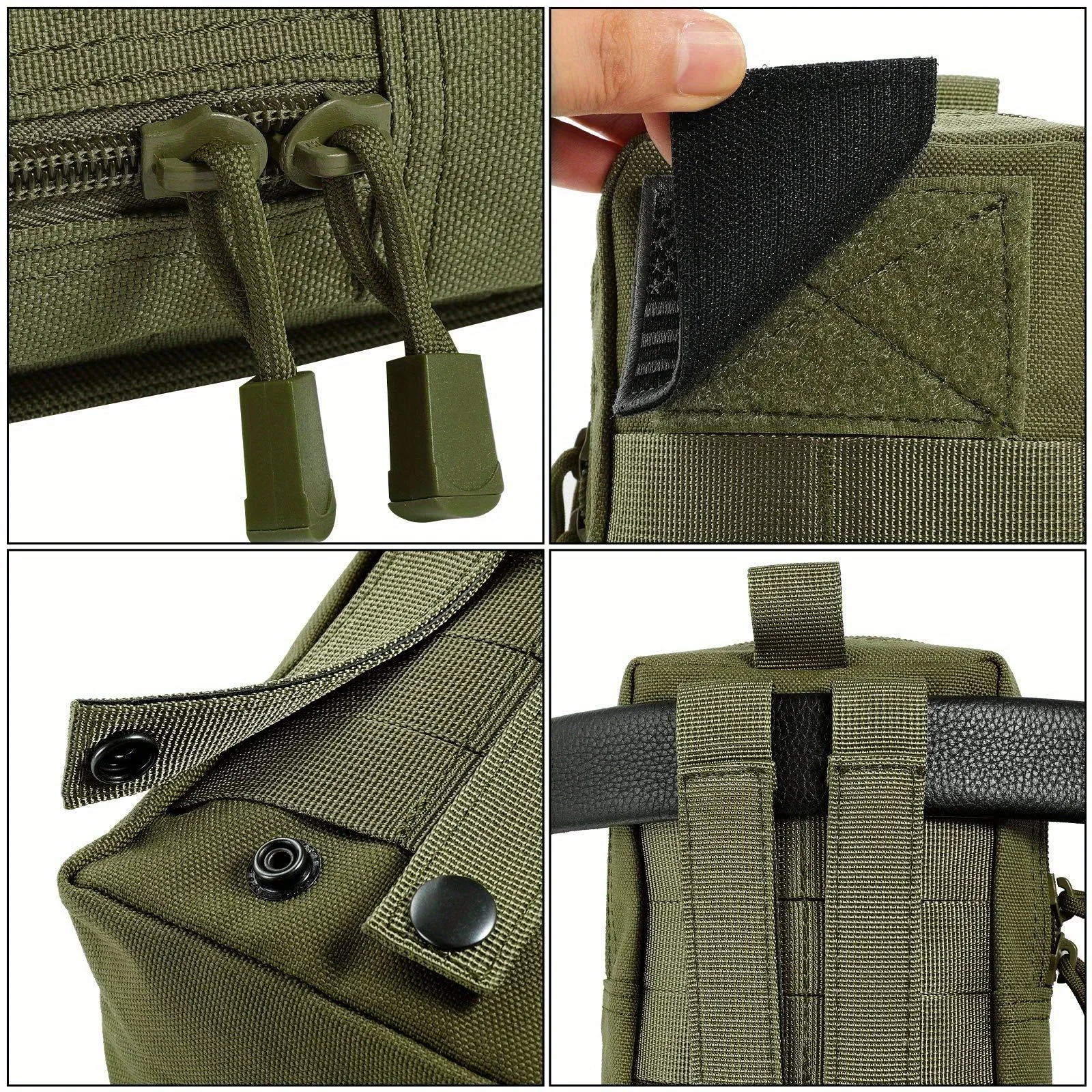 2 pak kantong molle-tas kantong EDC kedap air ringkas kantung utilitas kecil dapat 2 stiker dan 2 D gesper