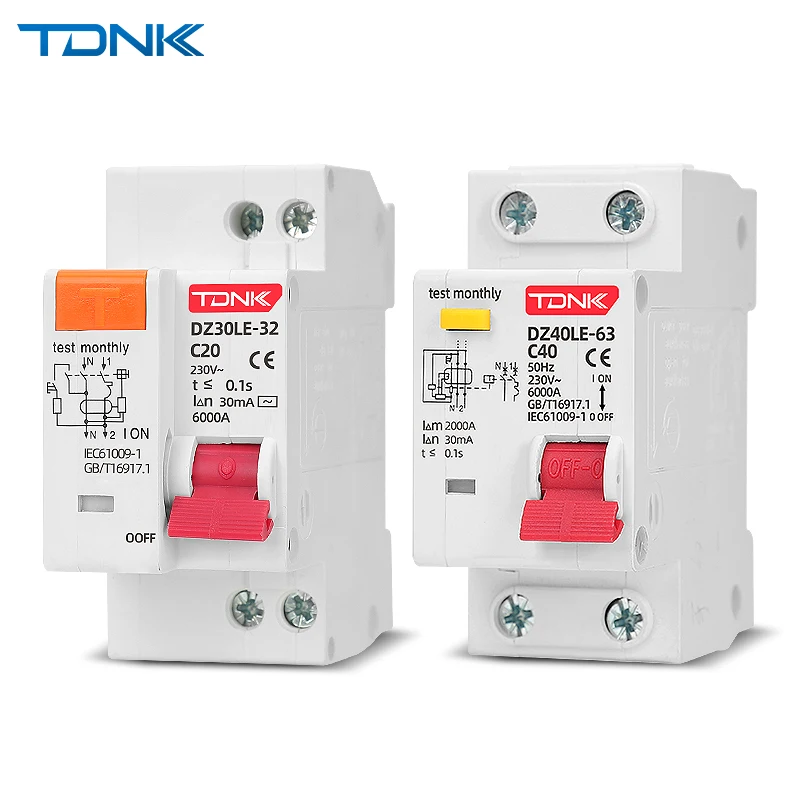 

1P+N 230V DZ30L DZ40LE EPNL DPNL 6-63A Residual Current Circuit Breaker With Over And Short Current Leakage Protection RCBO MCB