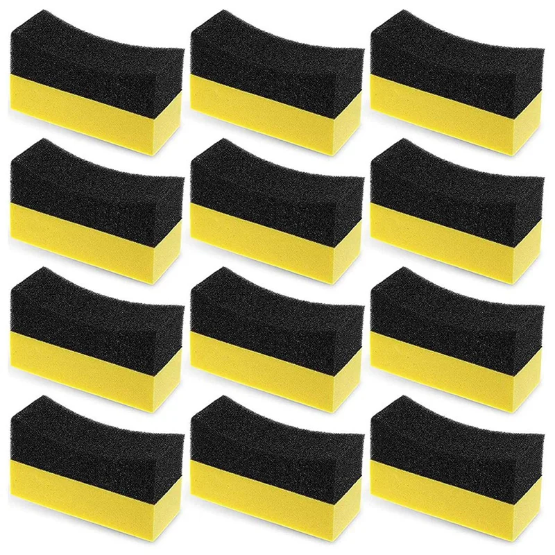 24 Pieces Tire Contour Dressing Applicator Pads Color Polishing Sponge Wax Buffing Pads Tire Shine Applicator Pads