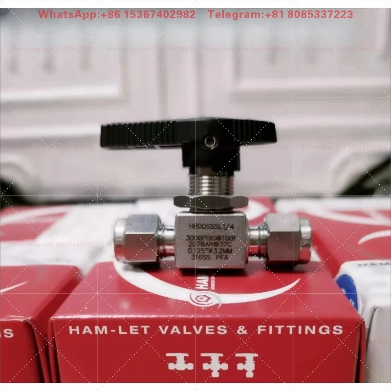 H800SSSL 1/4 Inch Stainless Steel Ball Valve Ferrule Compression Connection Mini Shut-off Valve for Instrument Tubing Pipeline