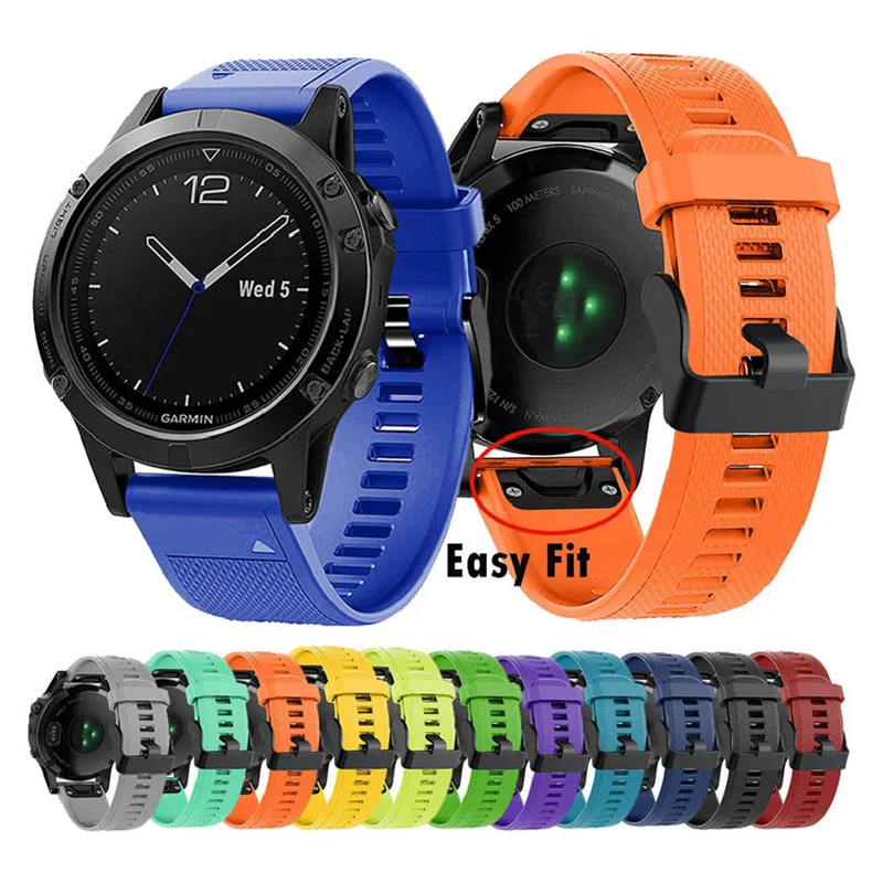 

Silicone Watch Band Easyfit For Garmin Fenix 5 5X 5S 6S 6X 6 935 945 3 HR S60 MK1 Smartband Wrist Correa 26 22MM Straps