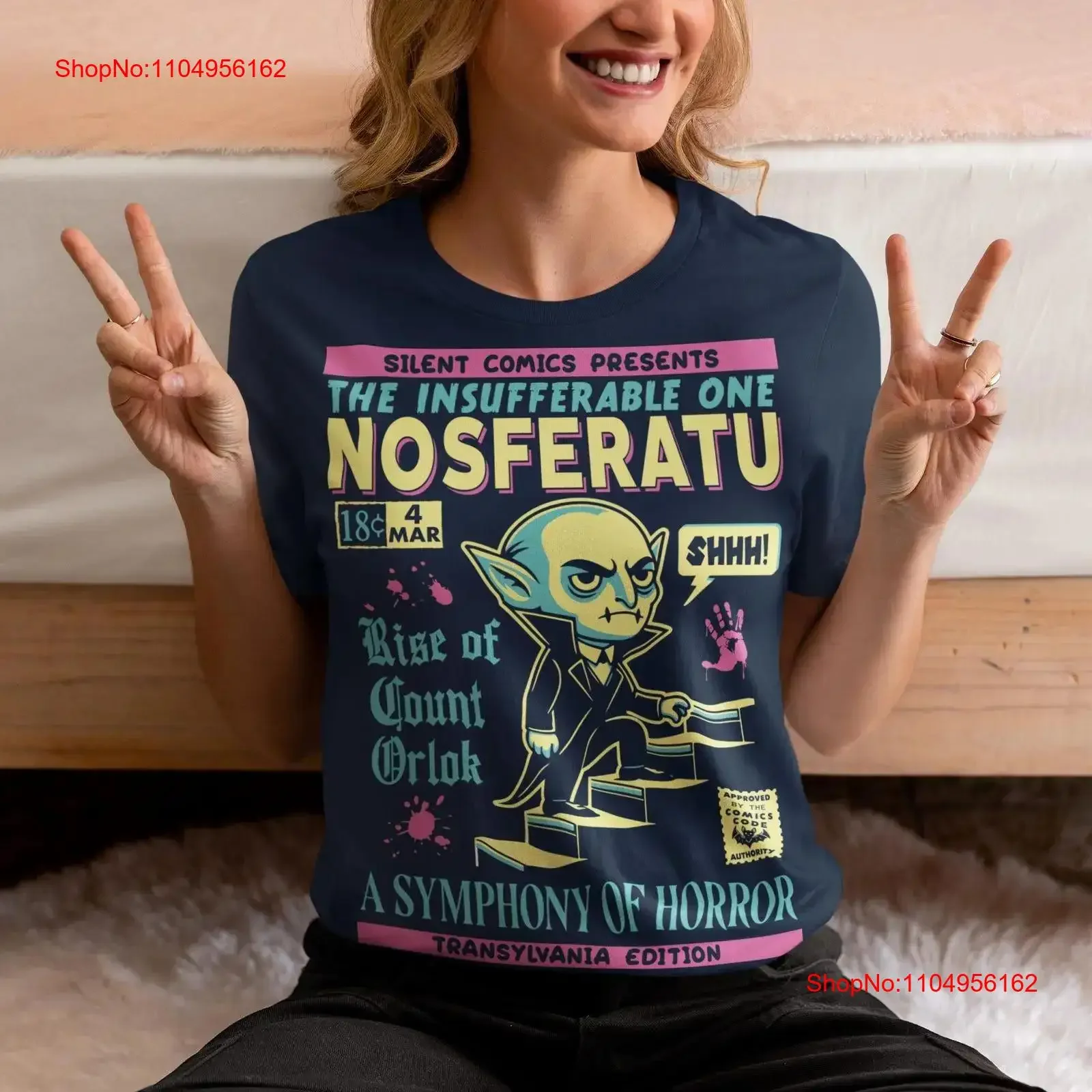 

Nosferatu A Symphony Of Horror T Shirt Retro Comic Book Count Orlok Transylvania vintage Washed Soft homme