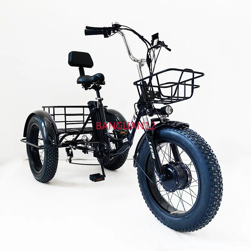 

20 inch folding fat tire electric tricycle snow lithium battery bicycle