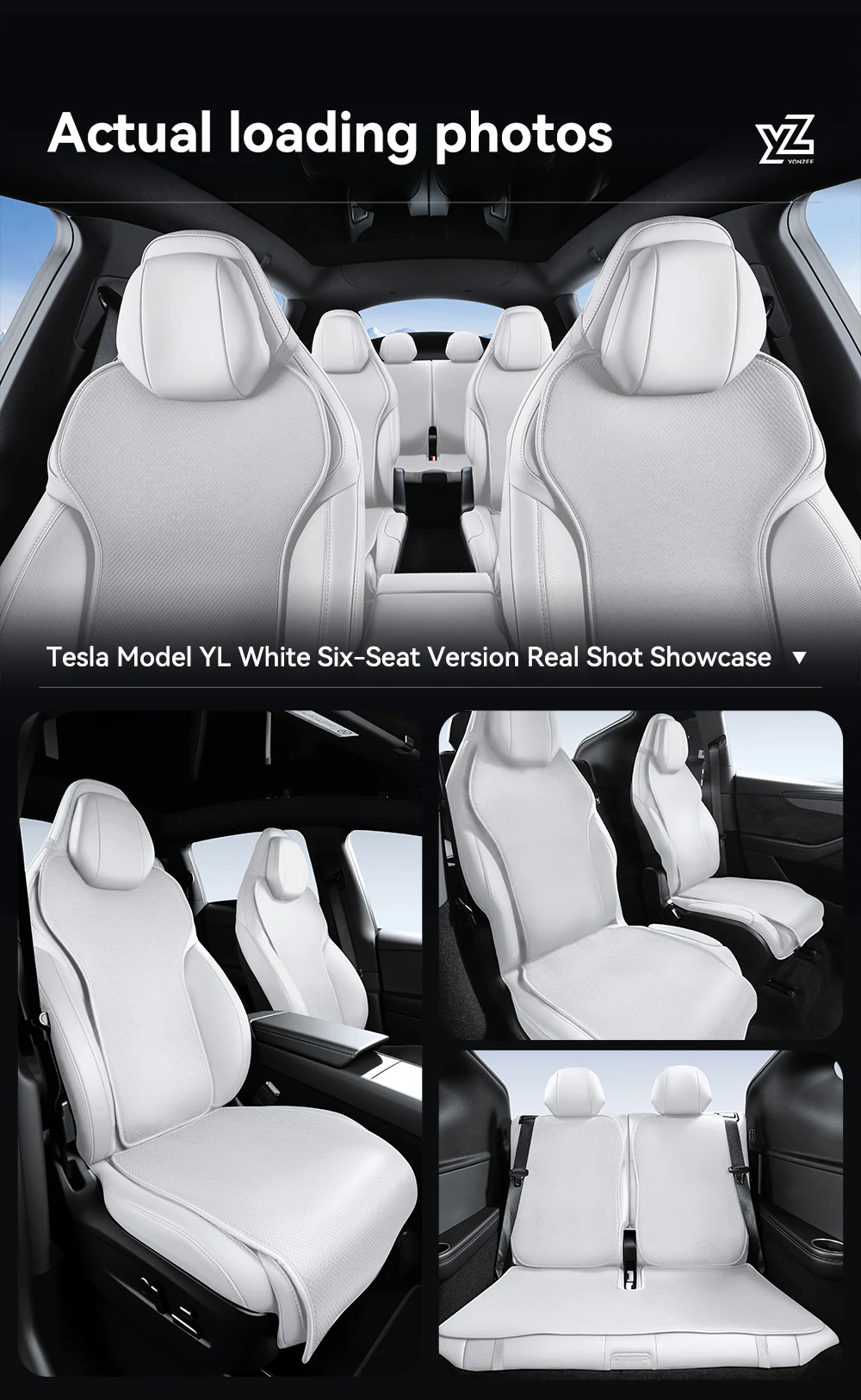 YZ für Tesla Model YL Juniper 2026 Autositzbezüge Matten Rutschfest Ganzjährig Rücksitzpolster Schutz Eisseidenkissen Zubehör – Detail 12