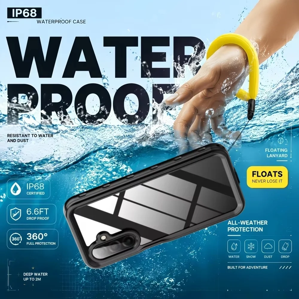 Ip68 Waterproof Case Full Protection For Samsung A57 A17 A56 A36 A37 A26 A16 A35 A25 A55 A15 A54 5G Cover Swimming Snorkeling