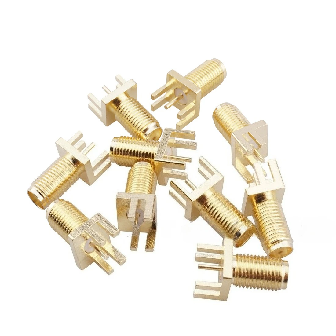 5PCS Coaxial RF connector antenna base SMA-KE widened PCB direct insertion offset four pin outer screw inner hole