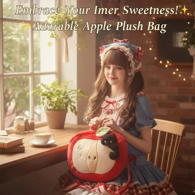 

Apple Backpacks Y2K Red Green Women Cute 4 Season Autumn Japan Cute High Capacity Fun Storage Shoulder Bag Travel Backpacks New