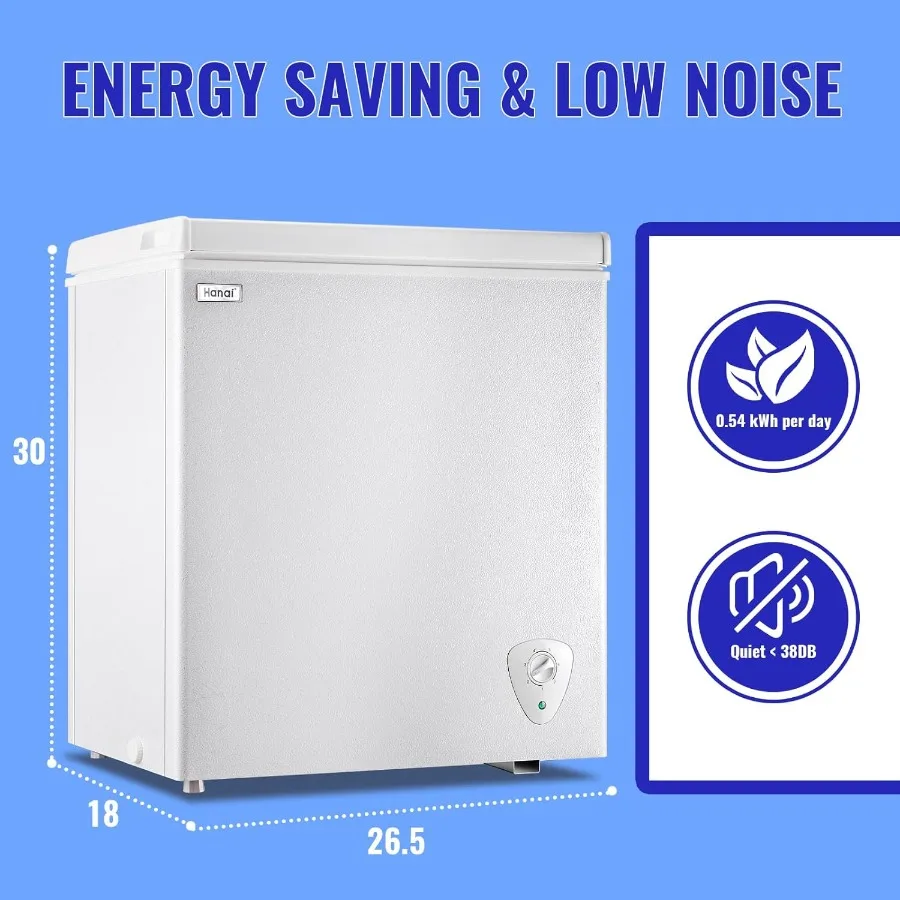 WANAI Chest Freezer Large Compact Deep Freezers Fast Freezing Freezers for Home Office Dorm Apartment Size Freezr with Removabl