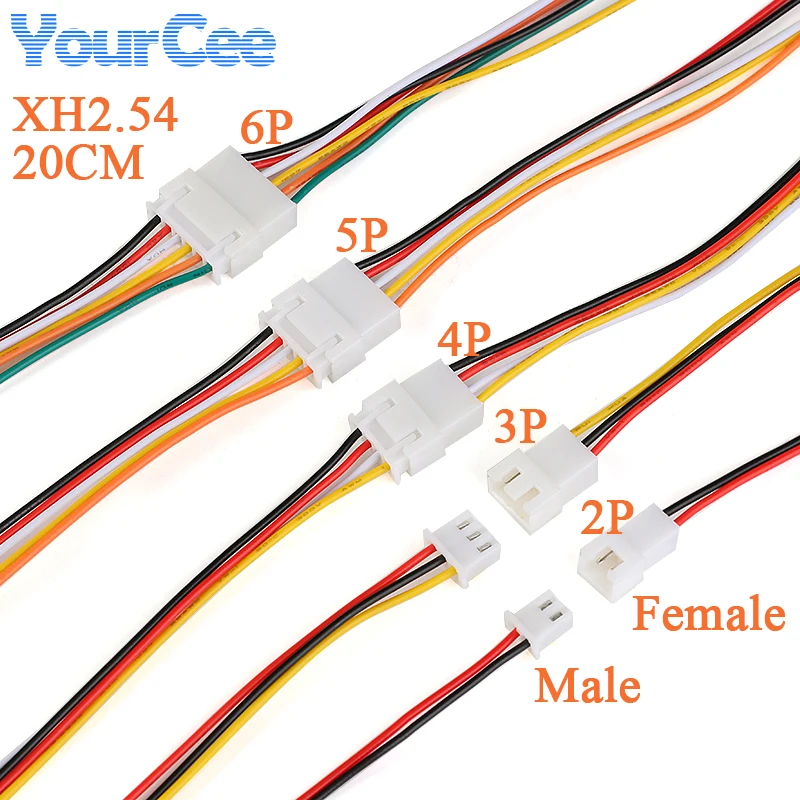 10 قطعة XH2.54 2.54 مللي متر HY2.0 MX2.0 2.0 مللي متر JST 1.25 مللي متر 2/3/4/5/6Pin الملعب ذكر أنثى التوصيل المقبس مع سلك 20/15/10 سنتيمتر كابلات 26/28AWG