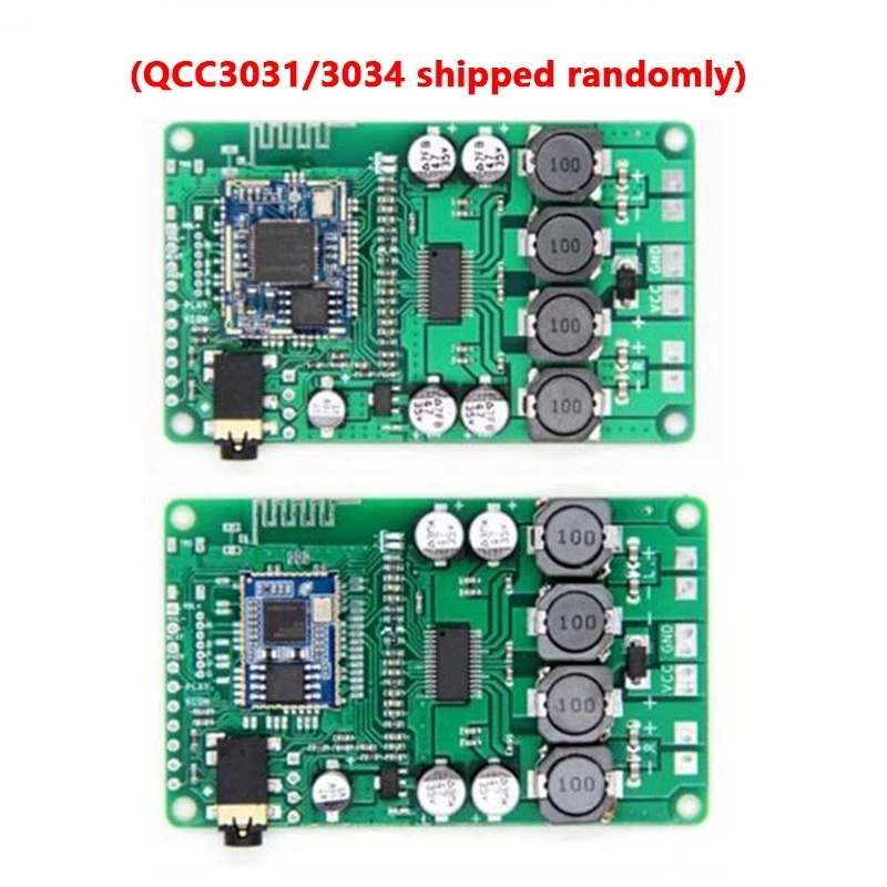 Bluetooth 5.0 Amplifier Audio Board Power Amplifier Stereo Sound Amplificador 15Wx2 With AUX APTX HD,QCC3031/3034 Random