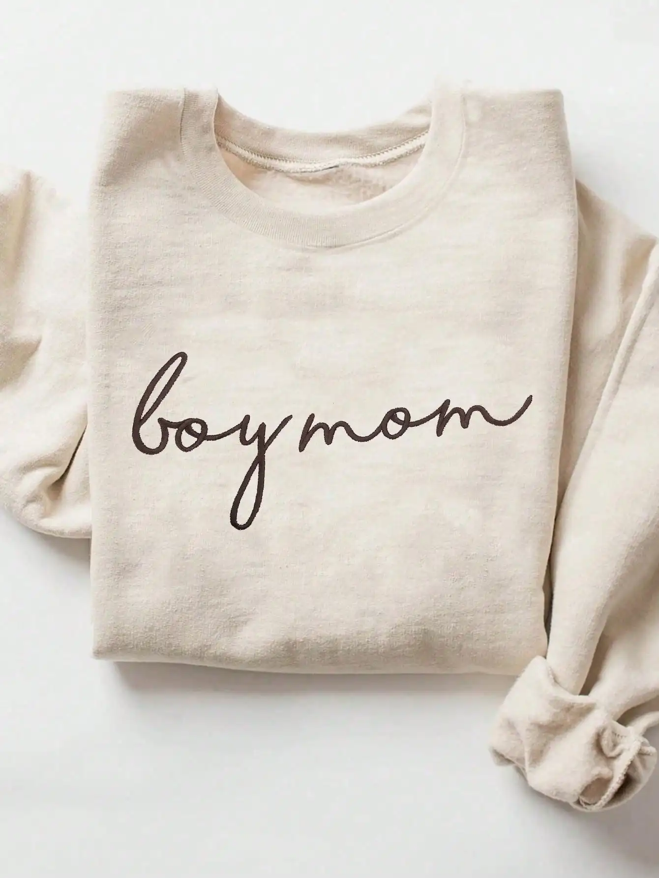 

Boy Mom Embroidered Sweatshirt for Women - Soft Comfortable Pullover, Perfect Mother's Day Gift