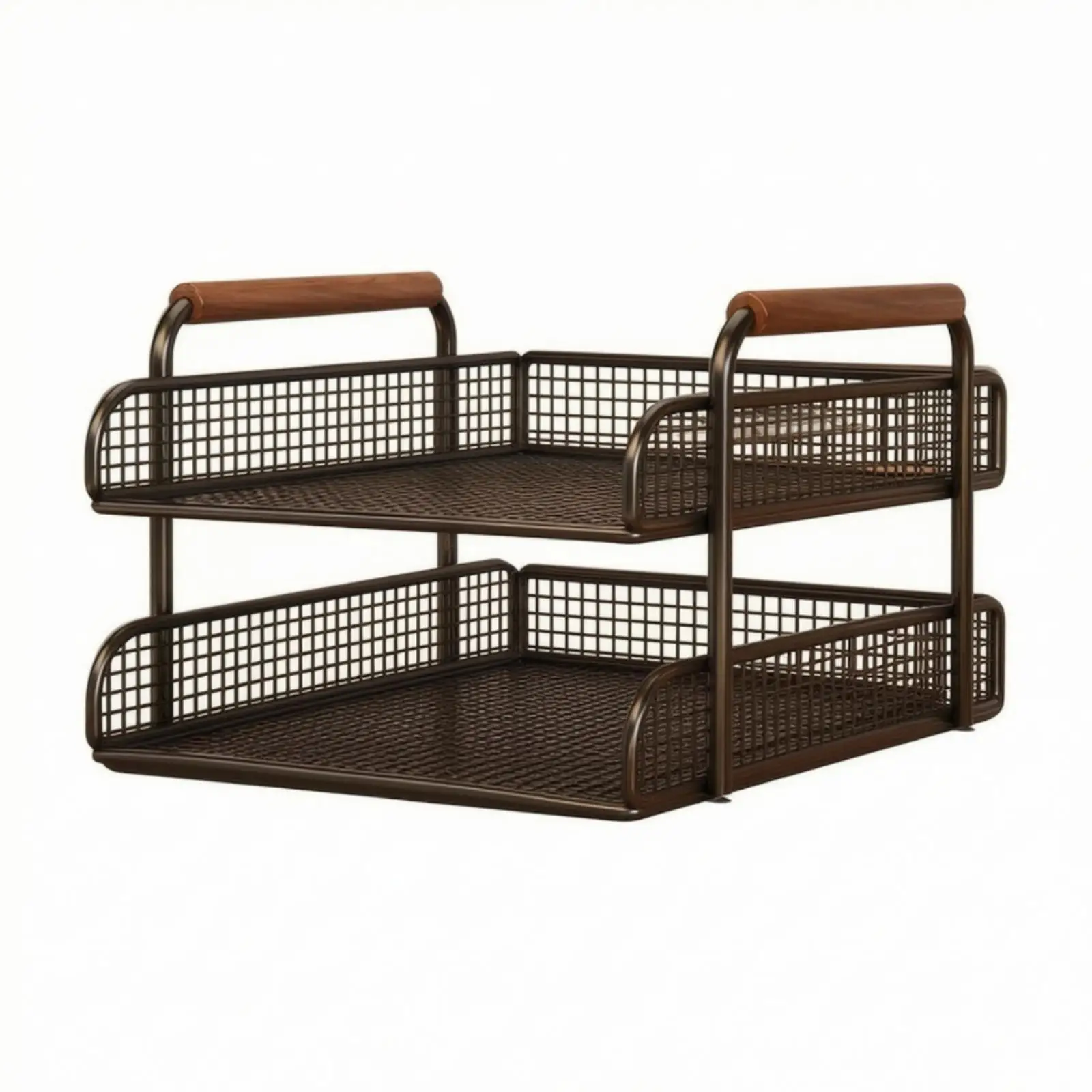 Lightweight Desktop Book Shelf Organizer Rack for Student Study Desk with Carry Handles for Books Storage