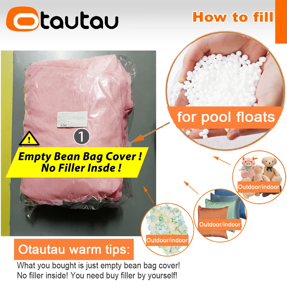 OTAUTAU Soft Milk Velvet Children Small Bean Bag Cover Corner Pouf DD183【No Filler Inside! You Need To Buy Filler By Yourself !】 view 2