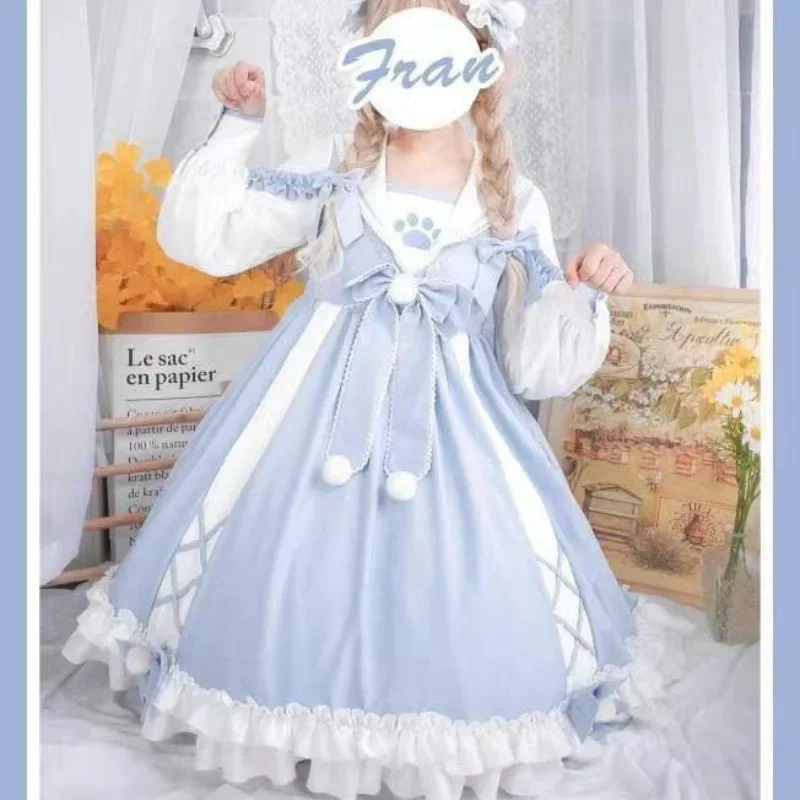 Lolita-vestido Kawaii de gran tamaño, vestido de princesa de manga corta con garra de gato, talla grande 4xl, 150kg