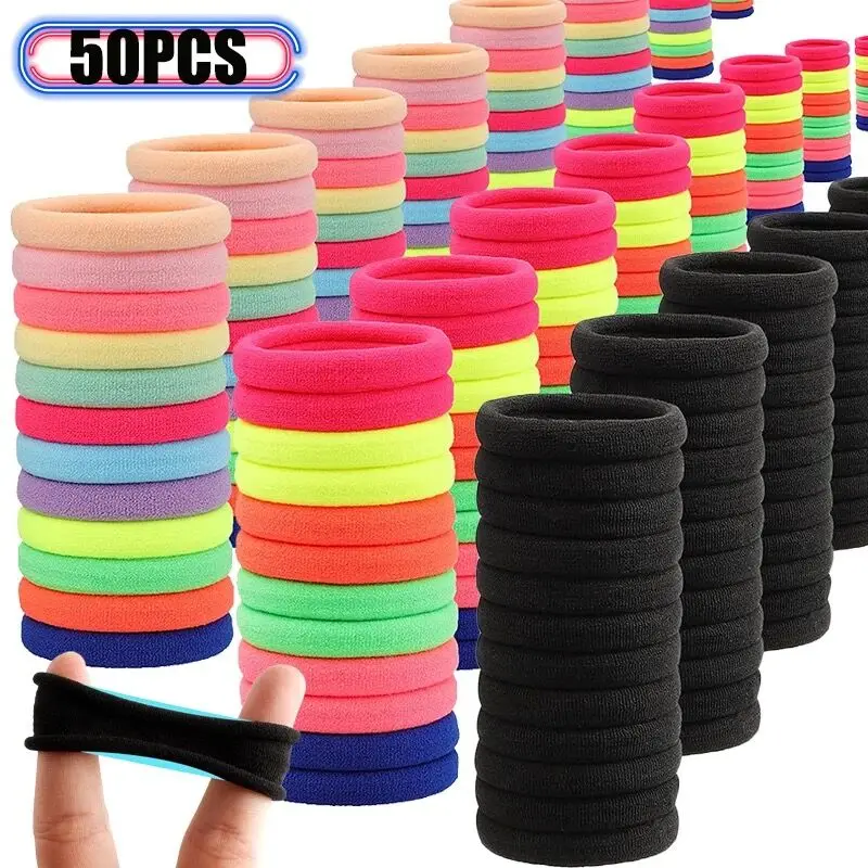 Elastic Hair Bandas para mulheres e meninas, Mini Colorful Hair Rubber Bandas Suporte de rabo de cavalo de nylon básico Scrunchie, Headwear Ties, Wholesale