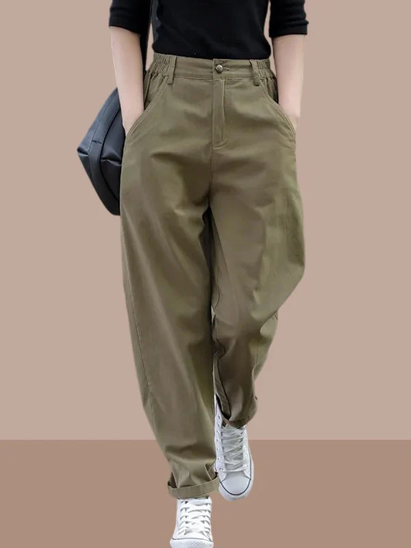 

Женская рабочая одежда, брюки с высокой талией, брюки Харлан, корейские брюки Sle для поездок на работу, весна-осень, брюки Zhengzhou большого размера