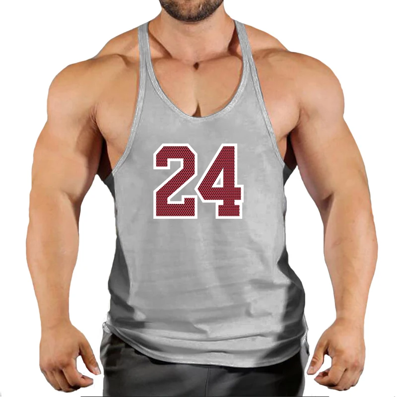 Brand Gyms Stringer Clothing Bodybuilding Tank Tops Men Fitness Singlet Sleeveless Shirt Printed Cotton Muscle Vest Undershirt