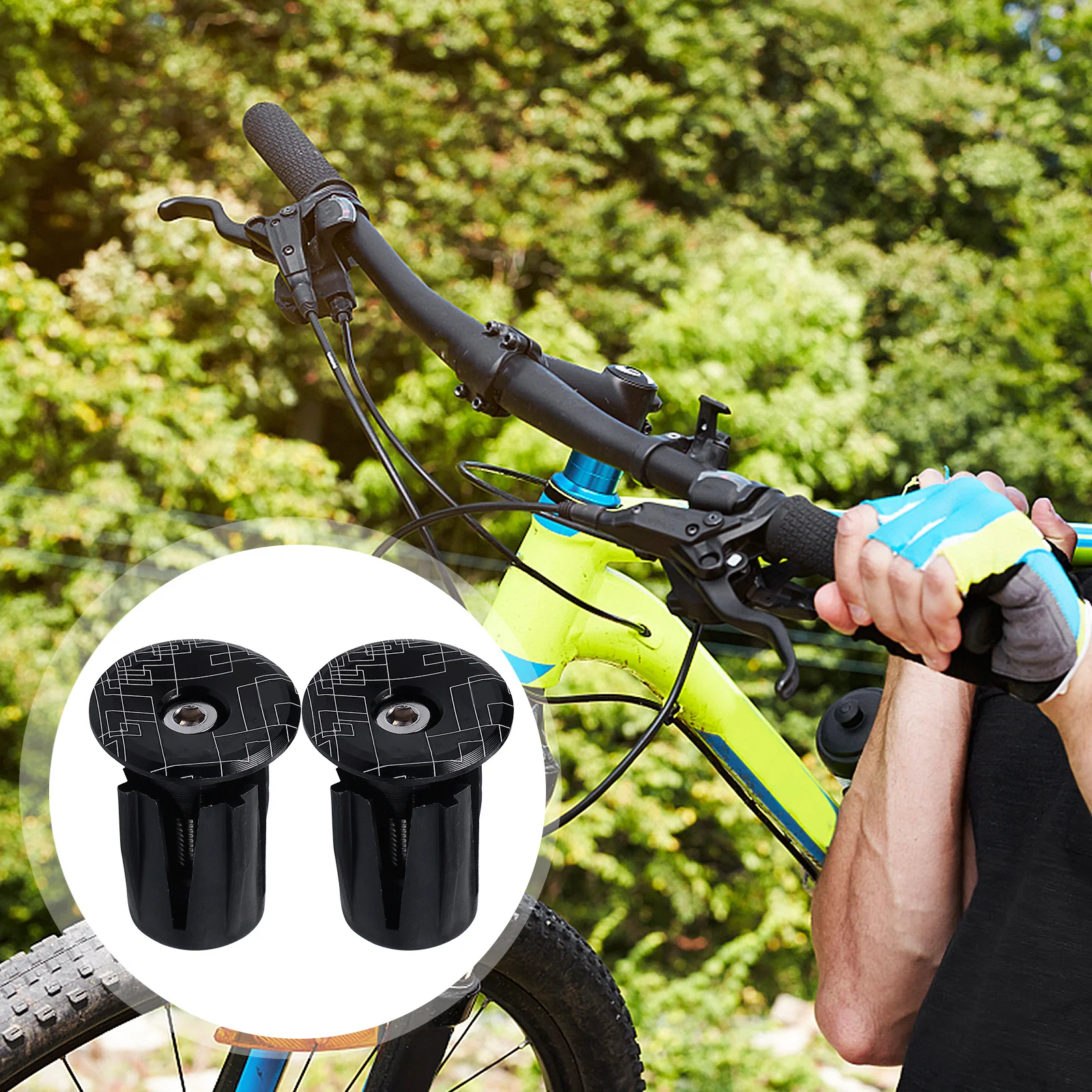 

2Pcs Durable Aluminum Bike Handlebar Plugs Locking Bar Ends Caps Compatible with Road Mountain Bikes Road Bike Handlebar Plugs