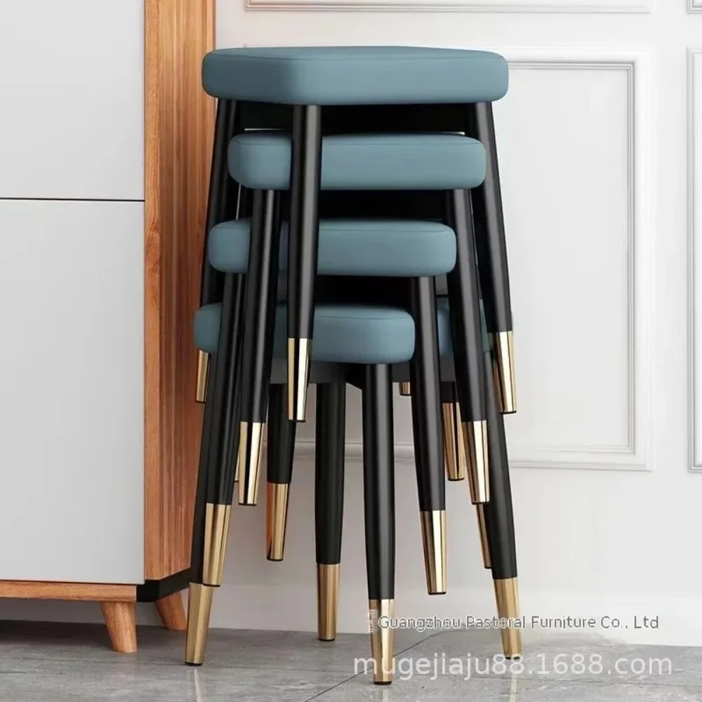 Stackable Dining Stool Kitchen Home Nordic Modern Restaurant High Square Stool Household Save Space Restaurant Simple Chair