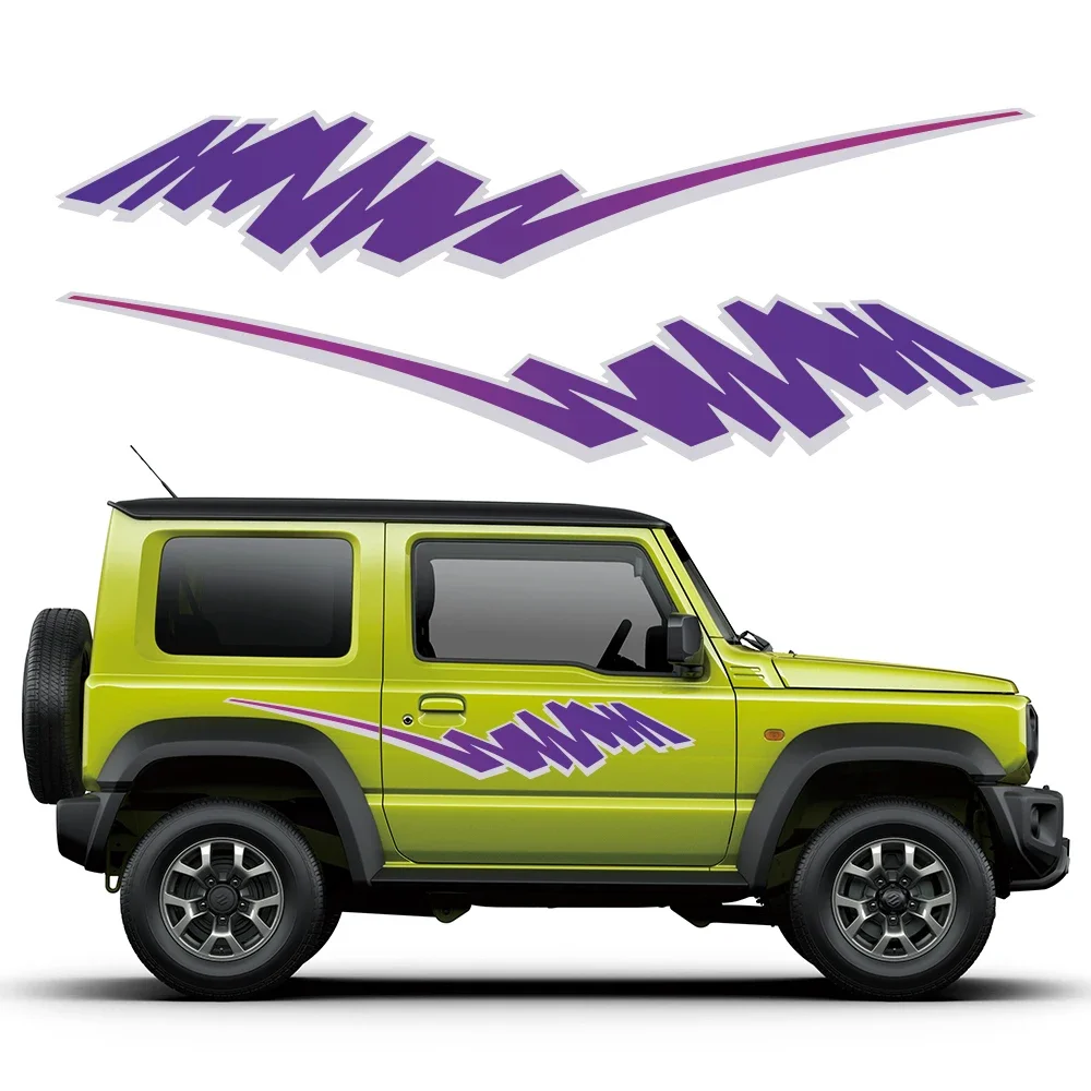 2PCS For SUZUKI JIMNY JB64W JB74W Car Door Side Stickers Boby Stripe Decal Kit Waterproof Vinyl Film Car Exterior Accessories